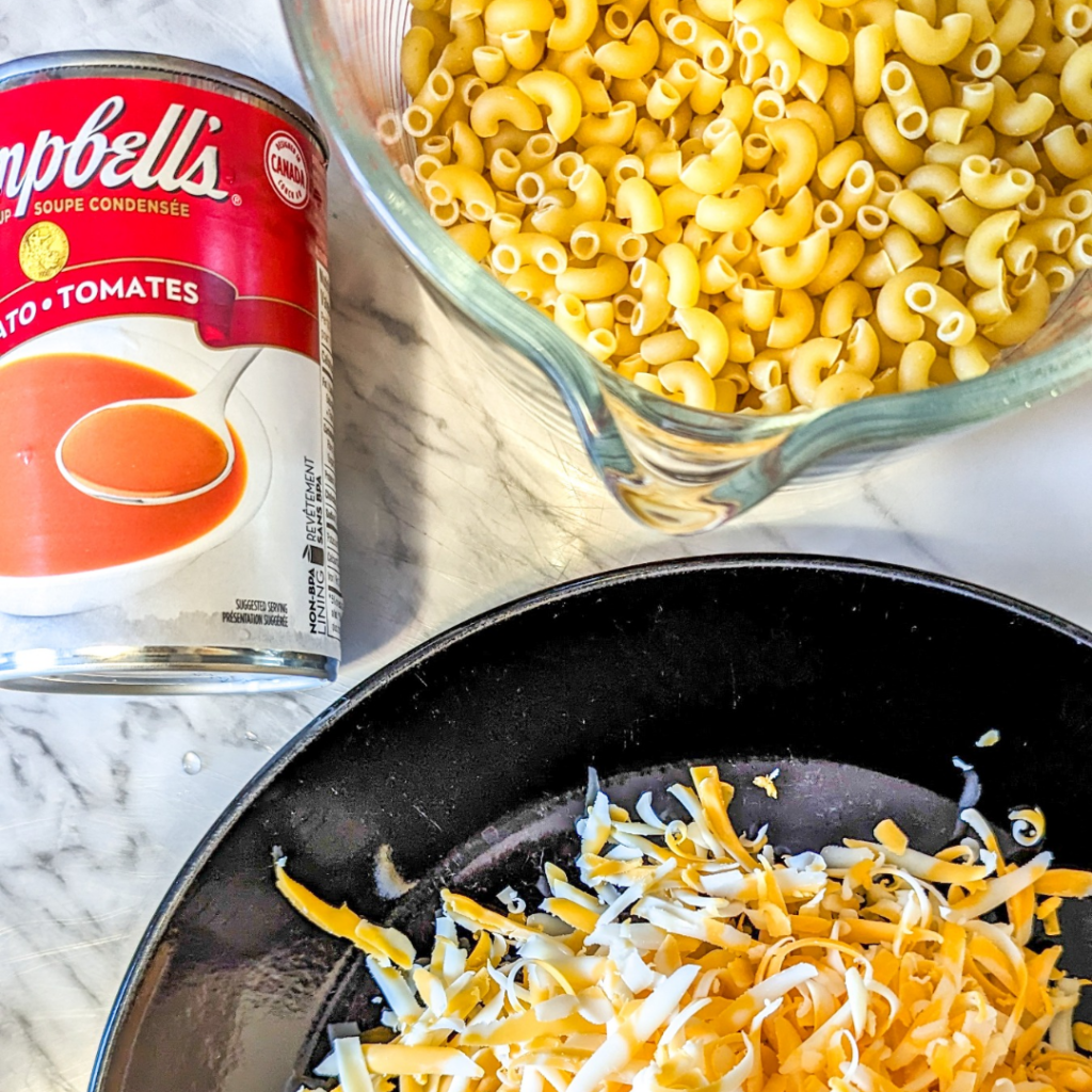 Hamburger Macaroni Casserole - ingredients