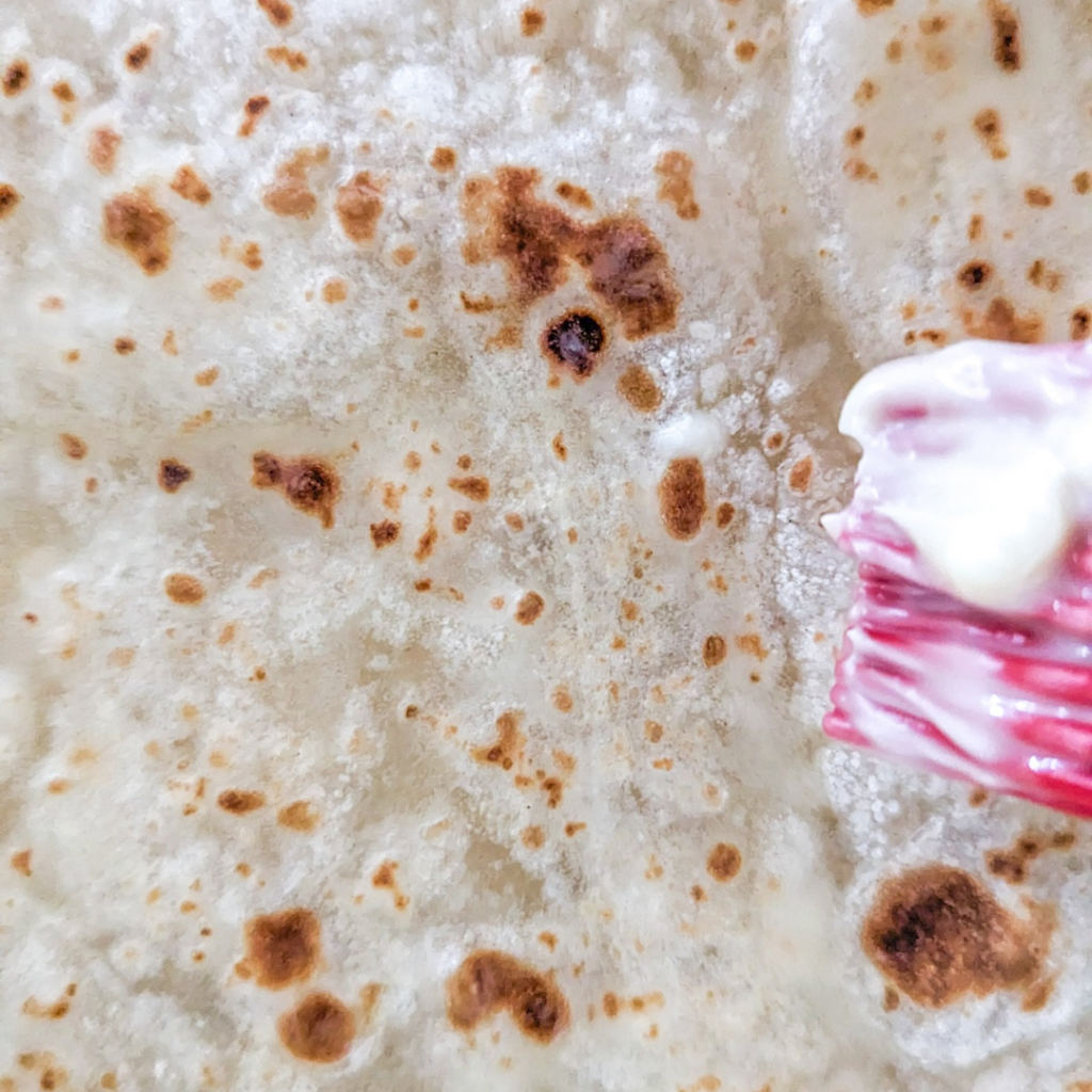 three ingredient roti -buttered roti