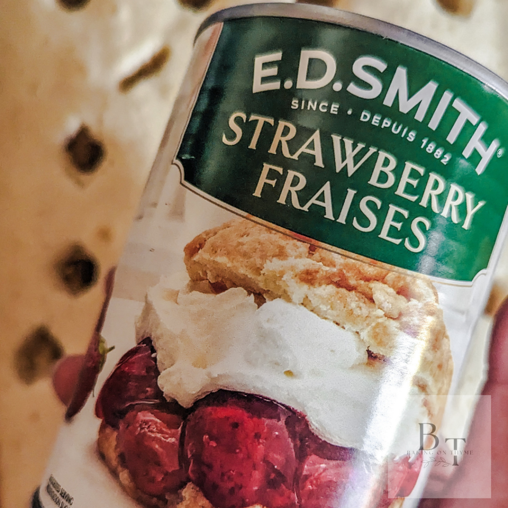 E.D smith strawberry filling in a can