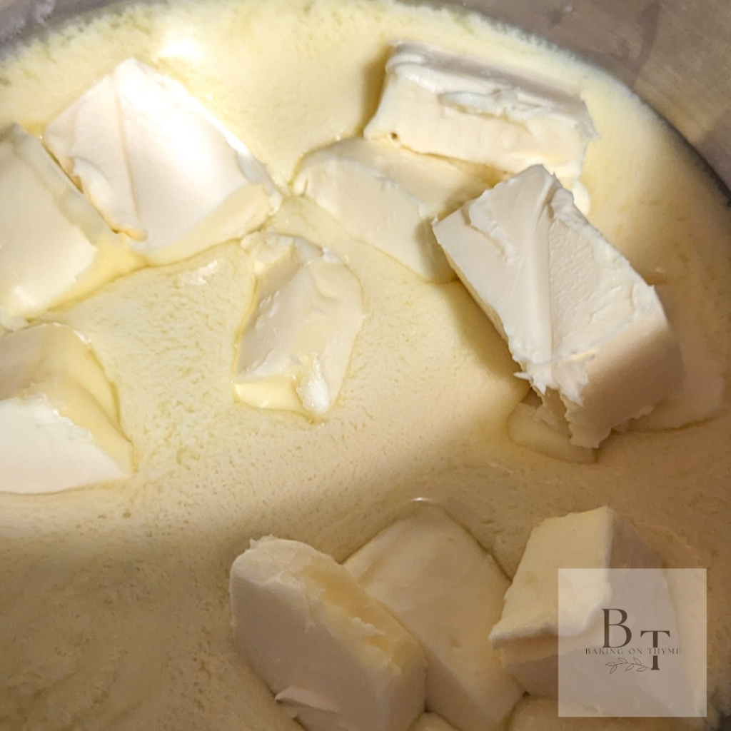 butter cut into cubes in cooking pot