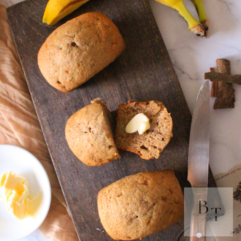 Mini banana loaf bread