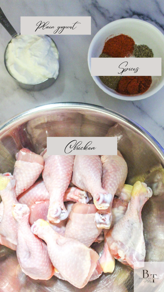 Ingredients for Homemade Air Fried Tandoori Chicken