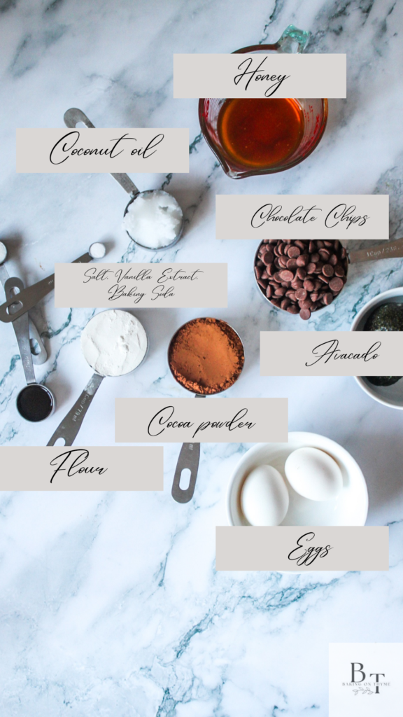 ingredients for Homemade Avocado Brownies