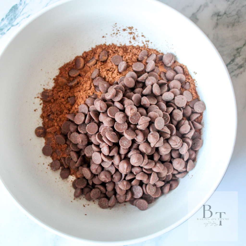 dry ingredients for Homemade Avocado Brownies