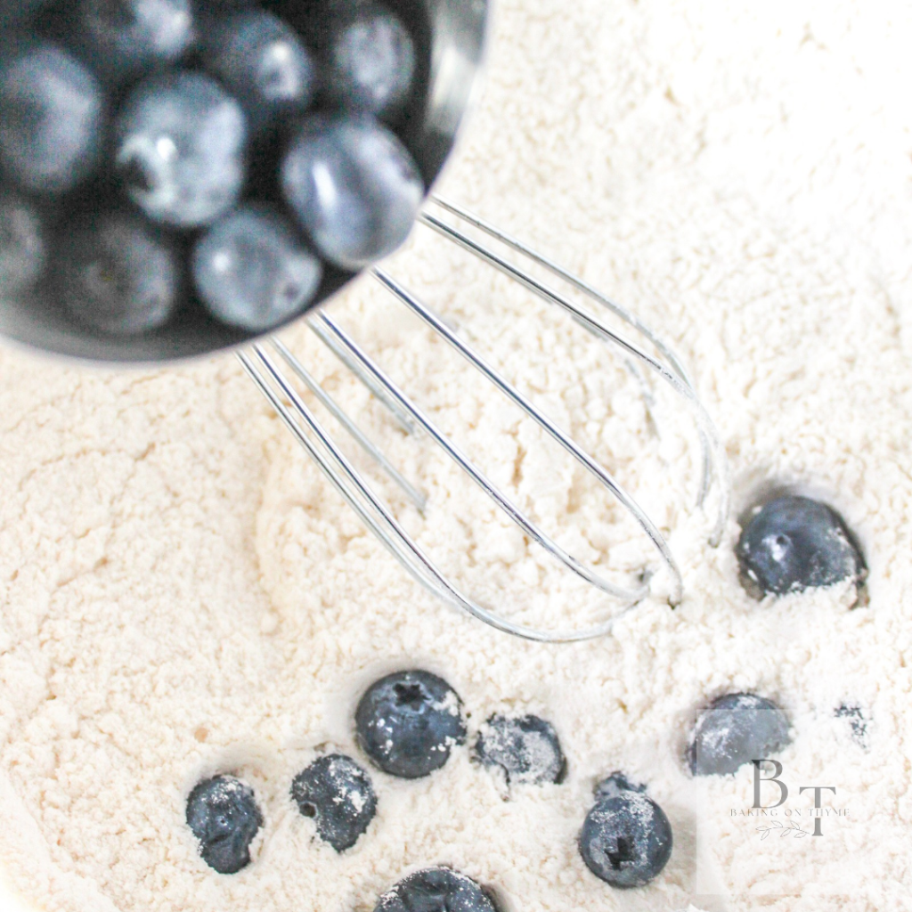 blueberries and flour