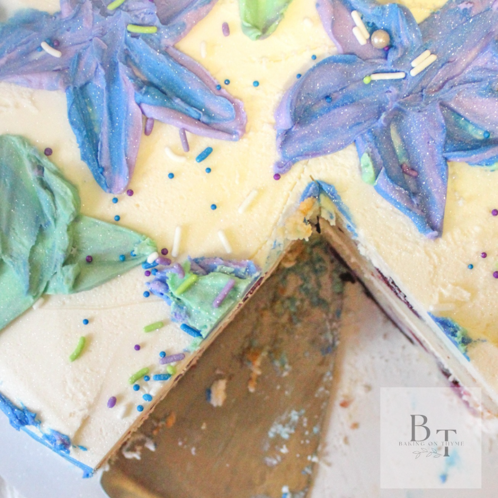 blueberry lemon cake - buttercream
