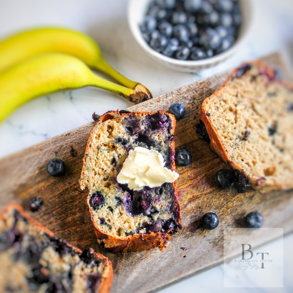 Blueberry Banana Bread with butter