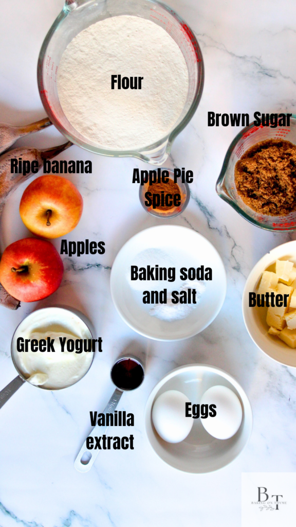 Apple Pie Banana Bread - ingredients