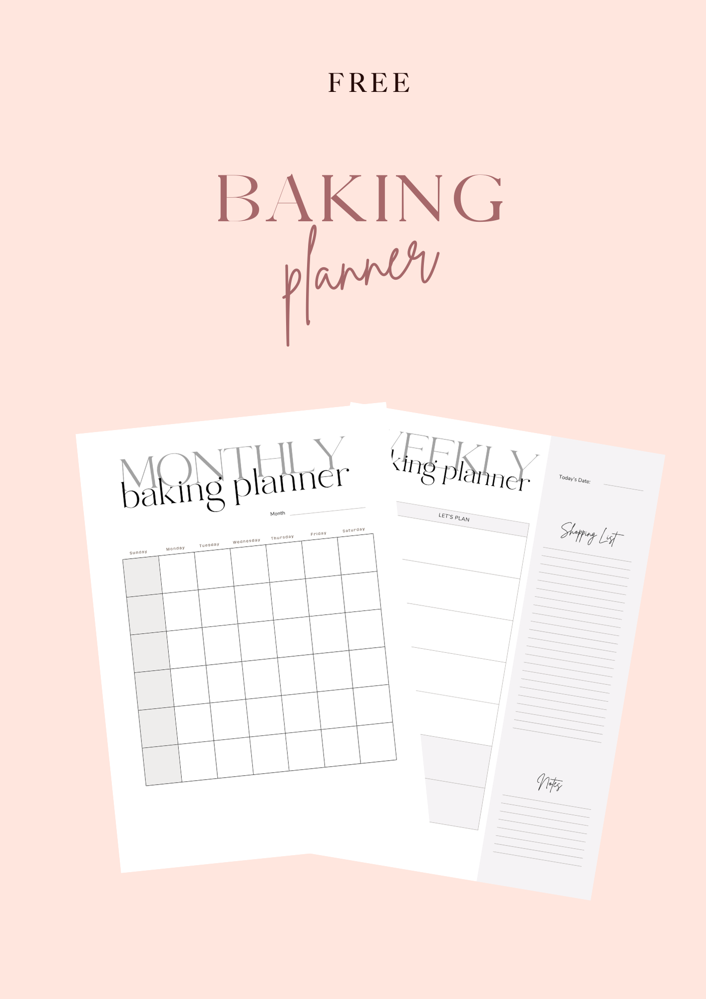 freebie - weekly monthly planner