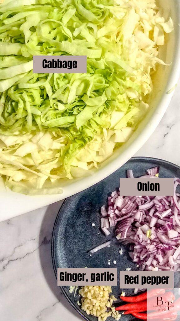 Cabbage Curry - ingredients