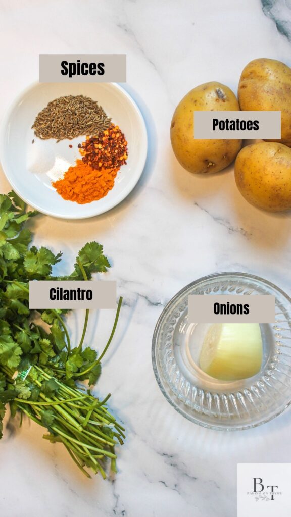Aloo Paratha (potato roti) - ingredients