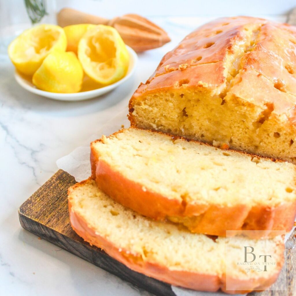 Lemon loaf with lemon glaze