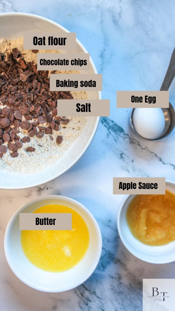 Oat Flour Chocolate Chip Cookies - baking on thyme - ingredients