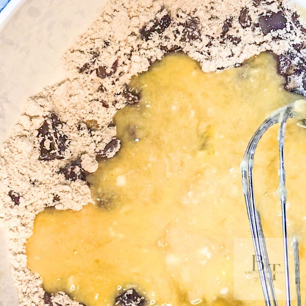 wet ingredients - baking on thyme - Oat Flour Chocolate Chip Cookies