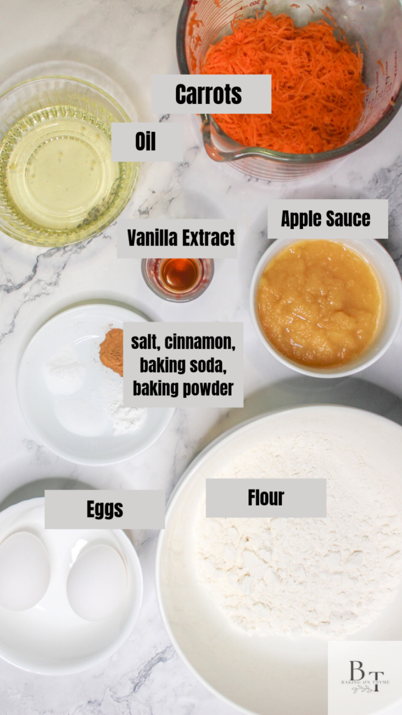 Ingredients for Carrot cake