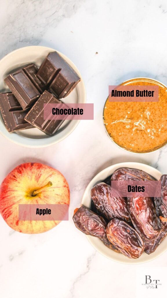 ingredients for Delicious Apple Almond Butter Dates