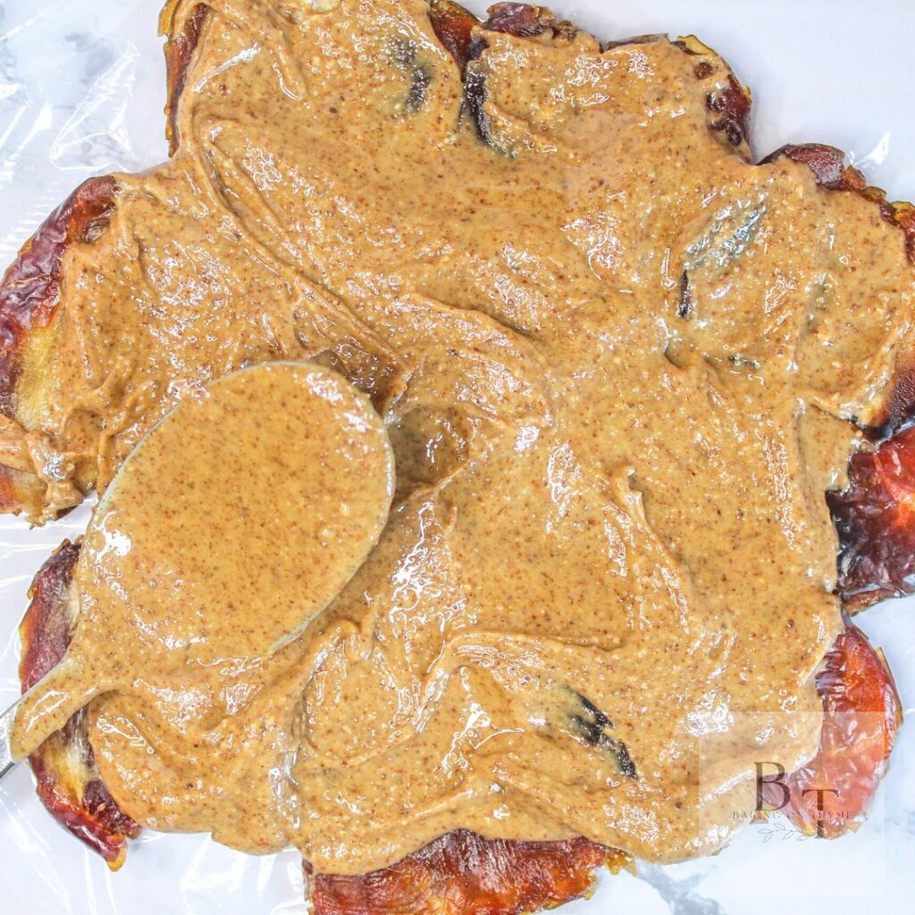mejool dates with almond butter spread 