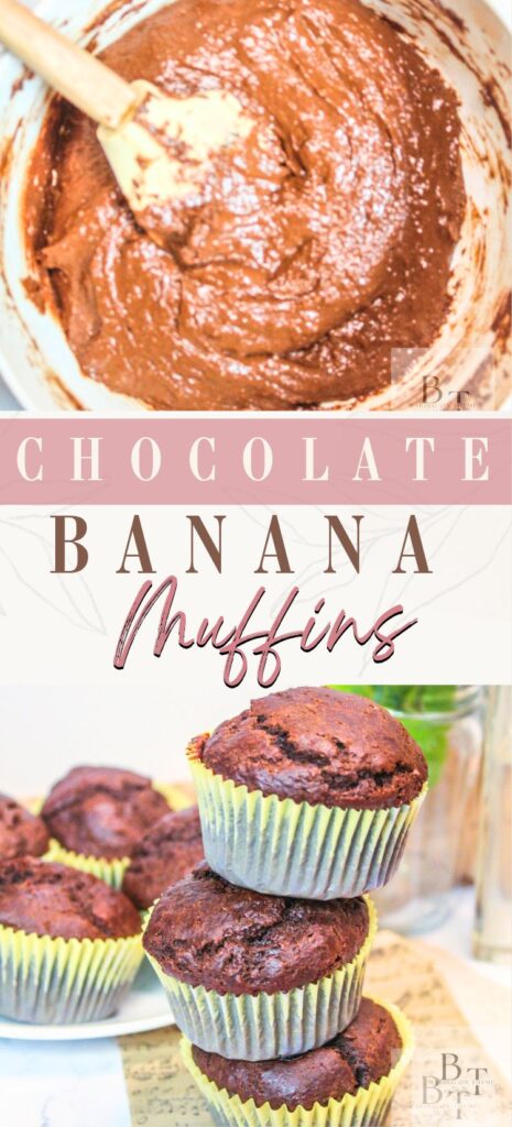Homemade Chocolate Banana Muffins - pintrest pin
