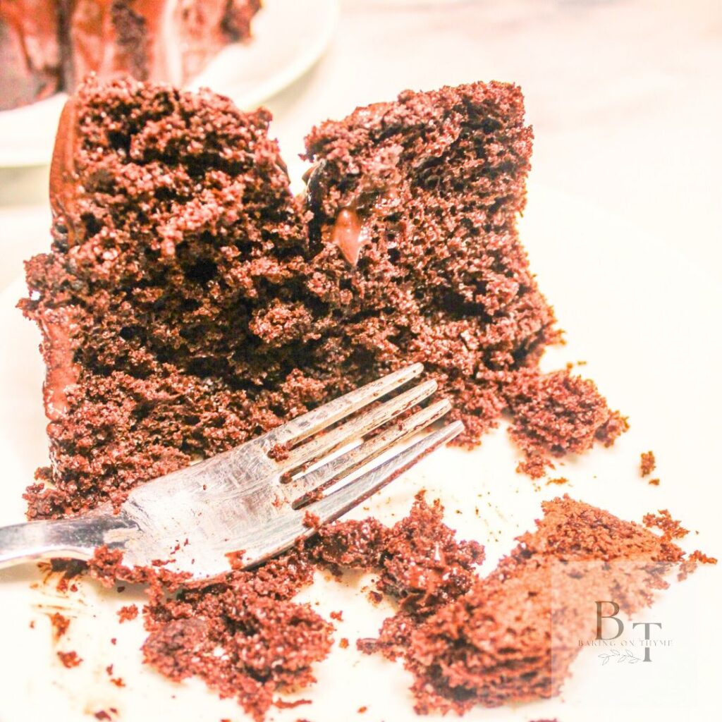 Homemade Moist Chocolate Cake - cake slice