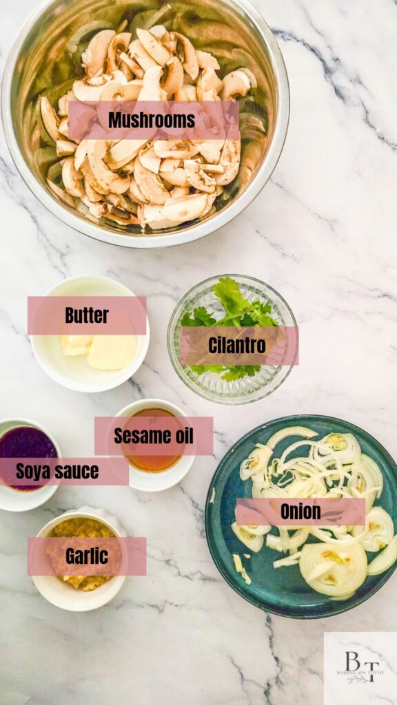 Sauteed Mushroom and Onions - ingredients