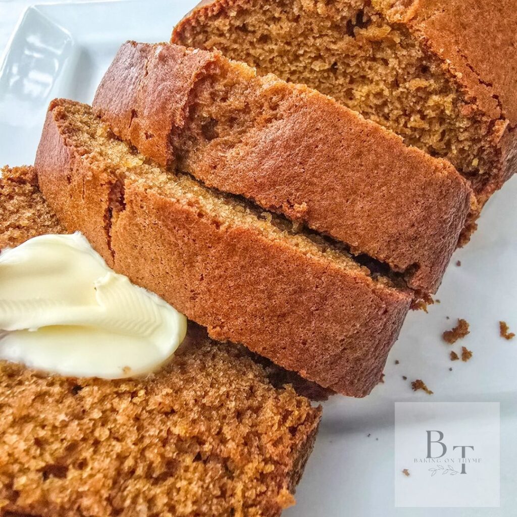 pumpkin bread with butter
