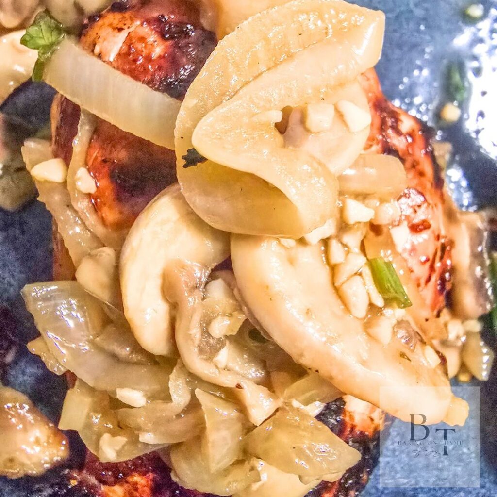 Sauteed Mushroom and Onions served with chicken