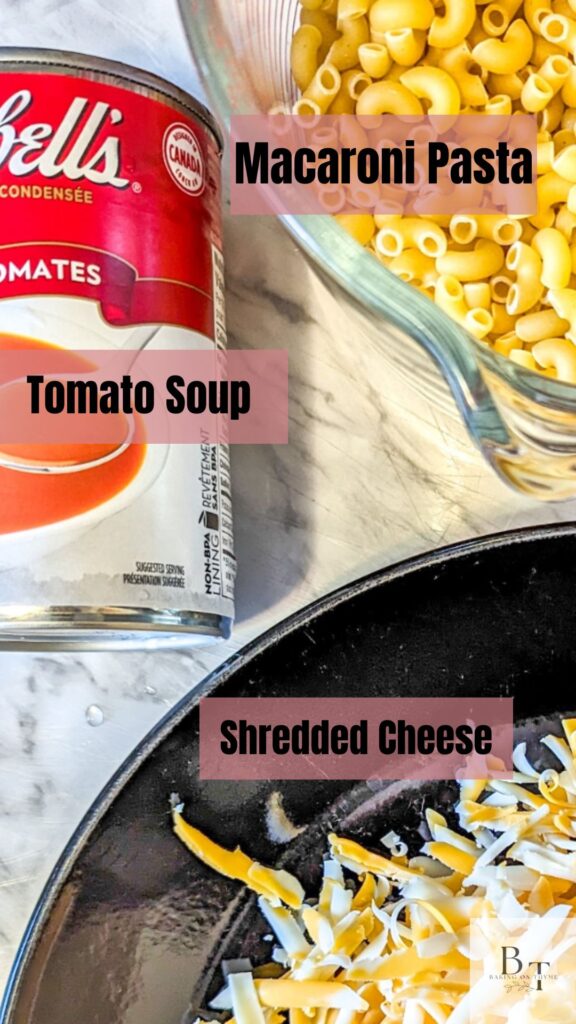 Hamburger Macaroni Casserole - ingredients