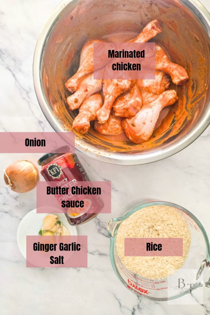 Baked Butter Chicken & Rice ingredients