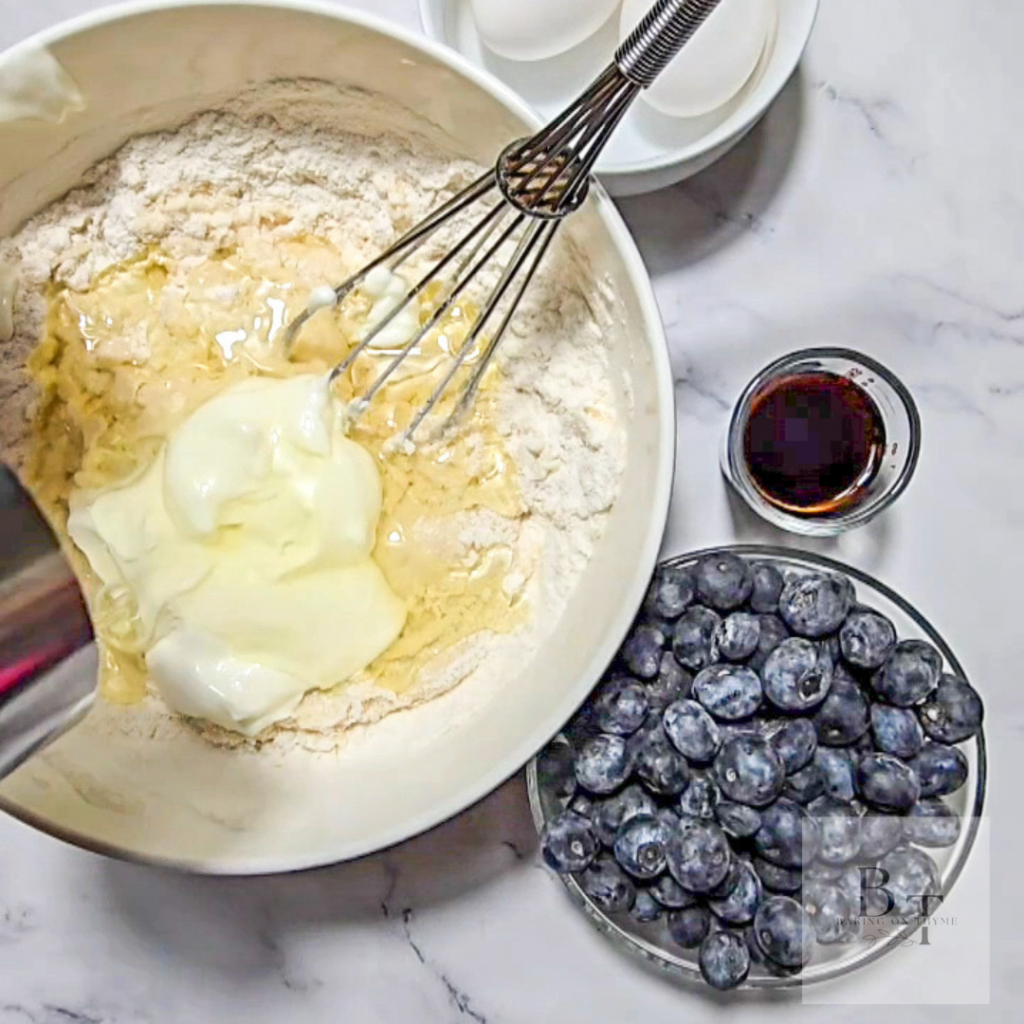 Easy Blueberry Muffin Recipe - wet batter