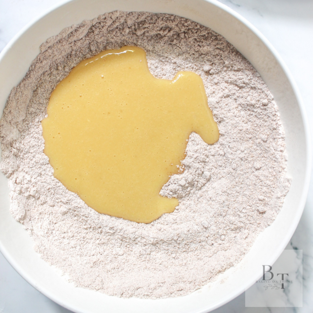 wet ingredients for Classic Carrot Bundt Cake with Cream Cheese Frosting