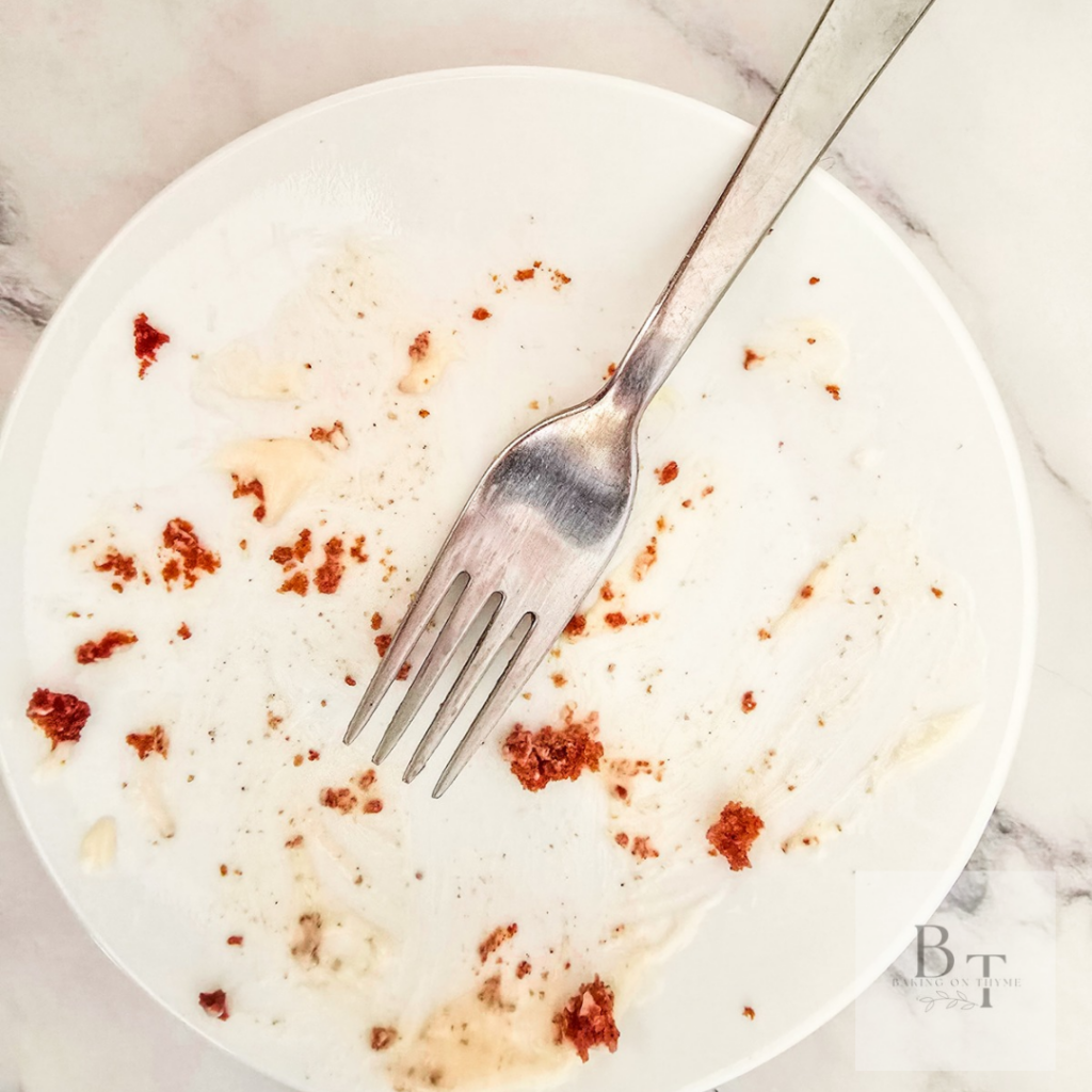 empty plate - Classic Carrot Bundt Cake with Cream Cheese Frosting