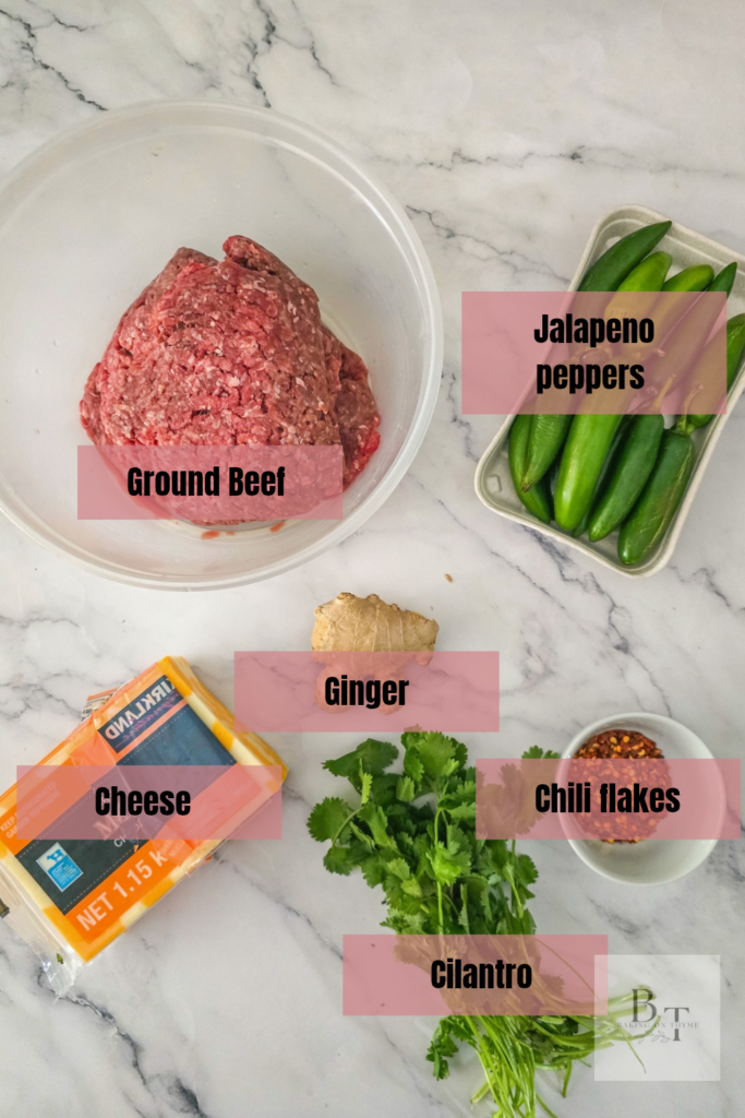 Jalapeno Cheddar Beef Burger Recipe ingredients 