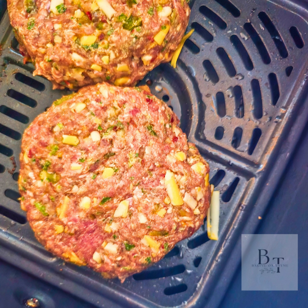 Jalapeno Cheddar Beef Burger Recipe in air fryer 