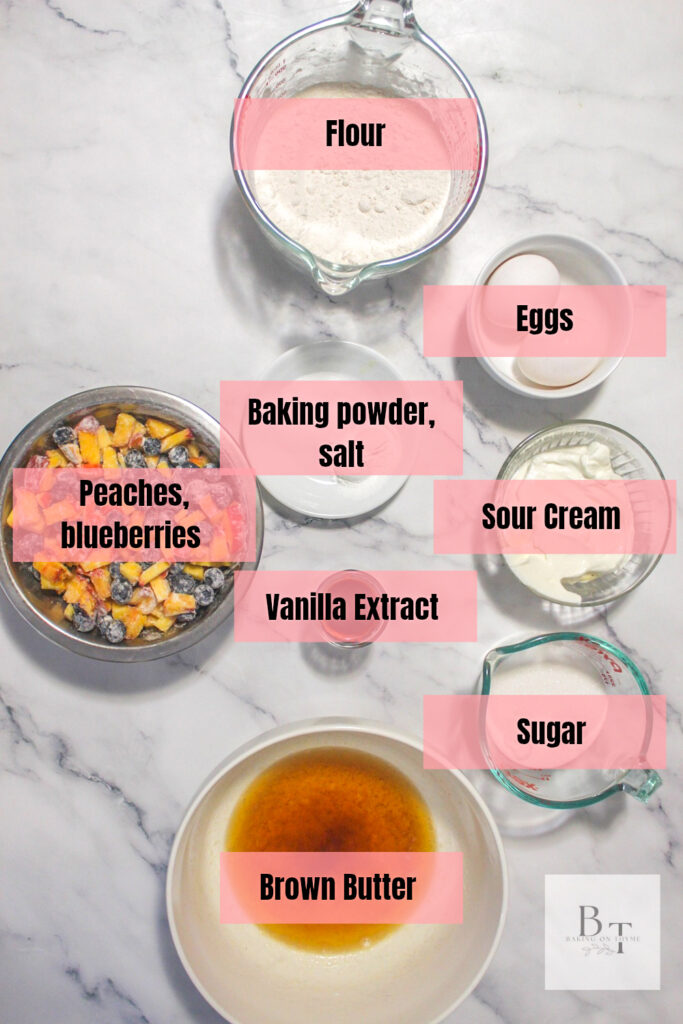 Peach Blueberry Loaf Recipe ingredients